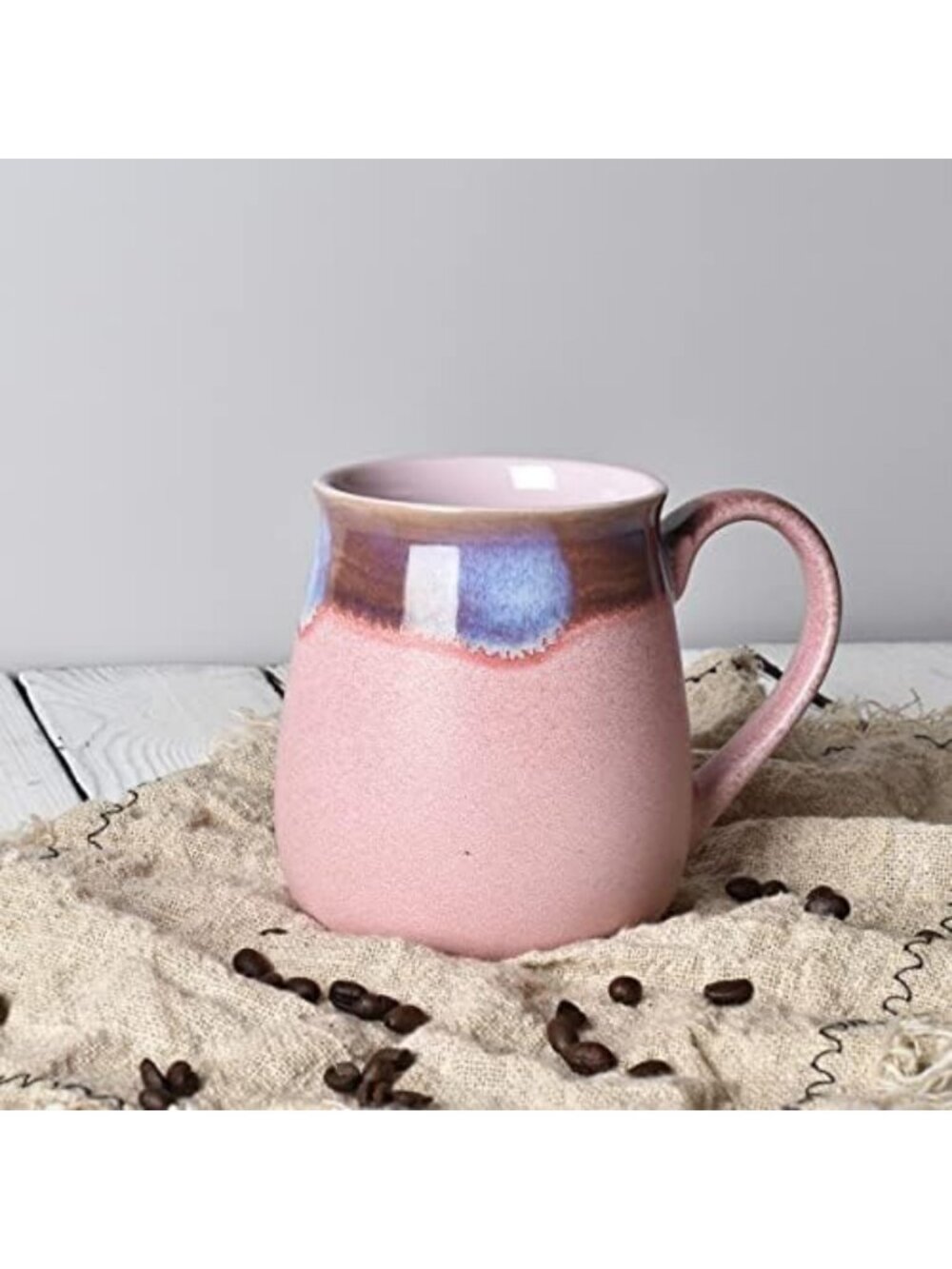 Large Pink Ceramic Coffee Mug - 21 Oz Big Tea Cup for Home & Office, Microwave - Picture 6 of 6